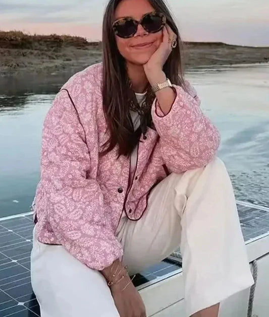 Pink Printed Cotton Coat