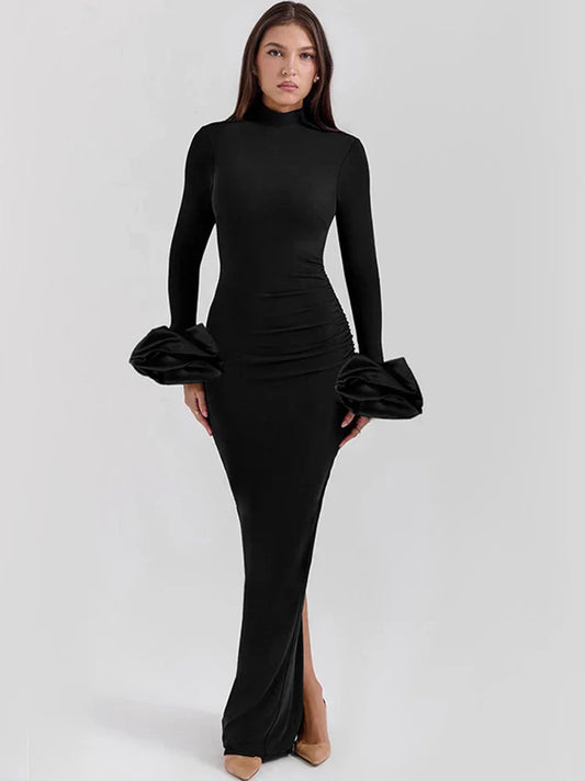 Bubble Long Sleeved Maxi Dress