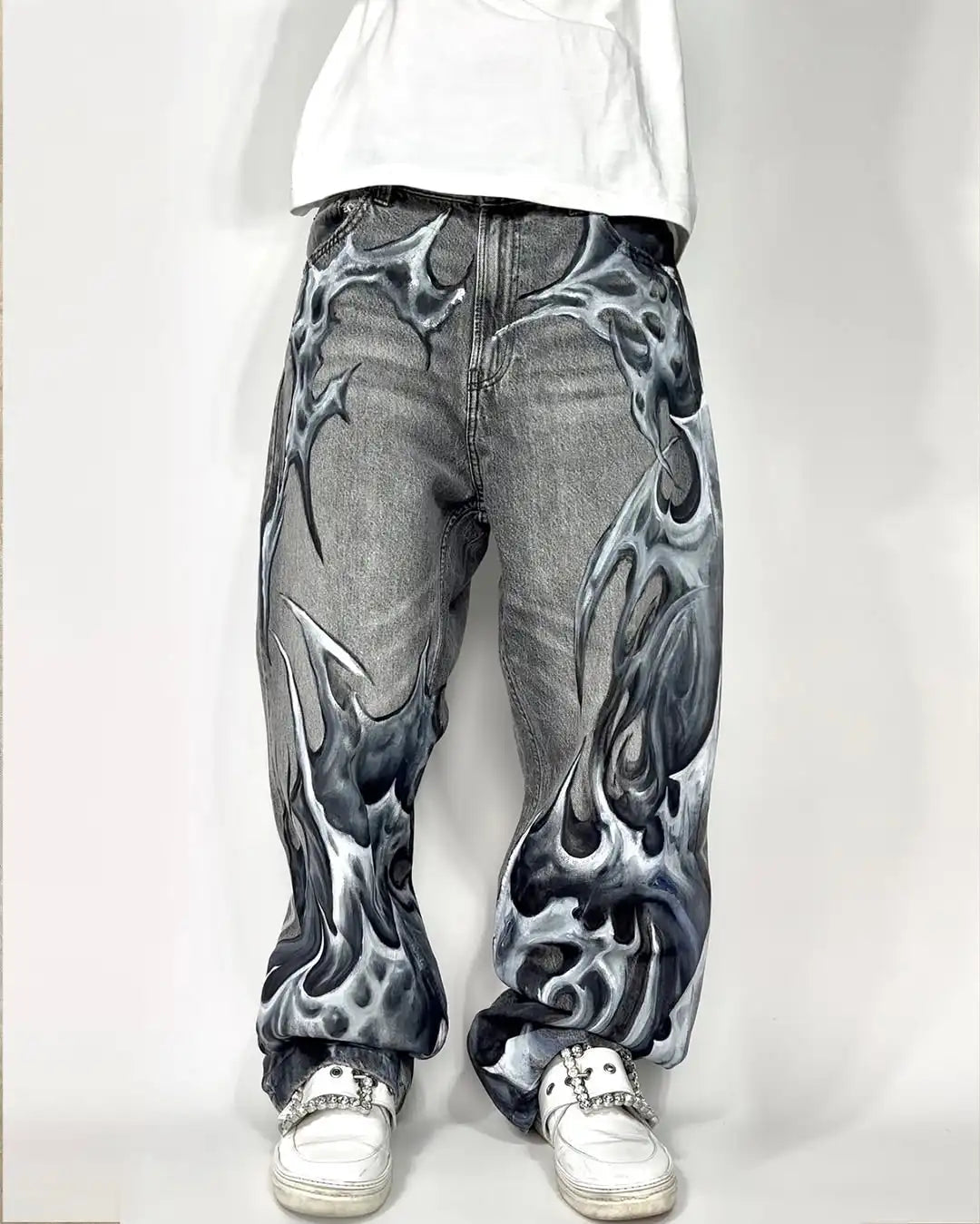 Scary Gothic Weep Bloody Denim Pant