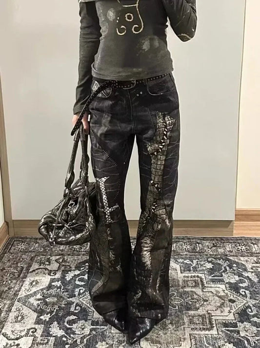 Dirty Gothic Dark Loose Mop Pant Black / S