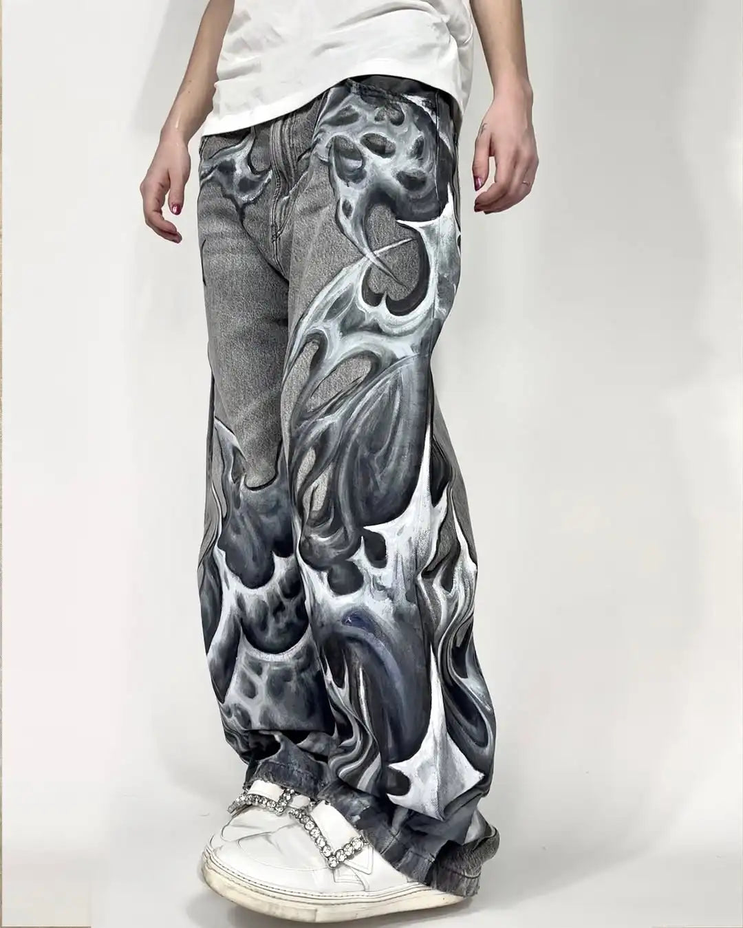 Scary Gothic Weep Bloody Denim Pant black / S