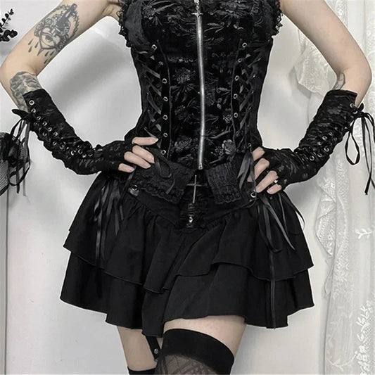 Patchwork Gothic Skirt Black / S