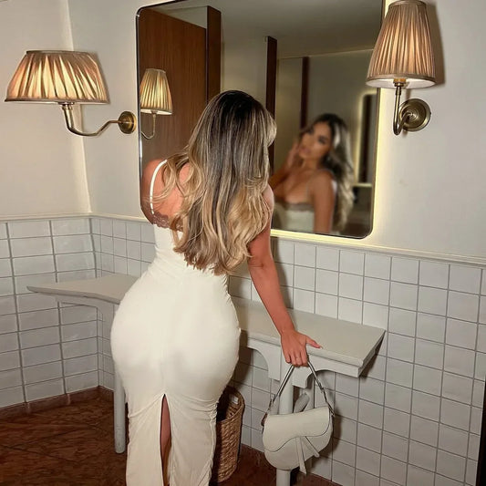 Lace Patchwork Spaghetti Strap Dress