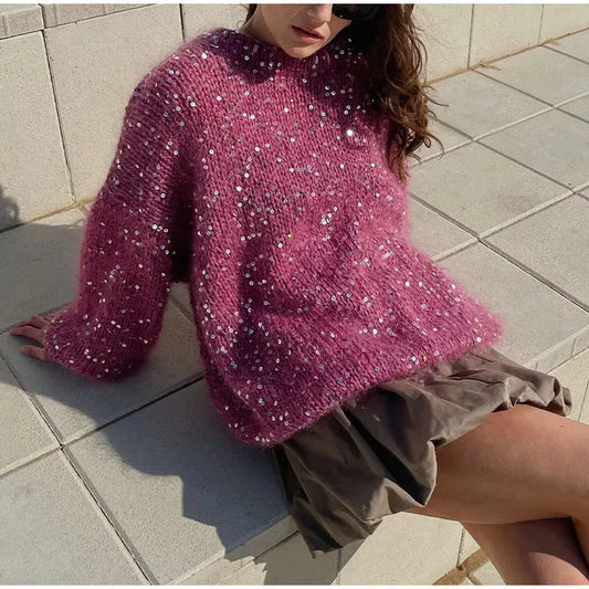 Sequin Mohair Sweater