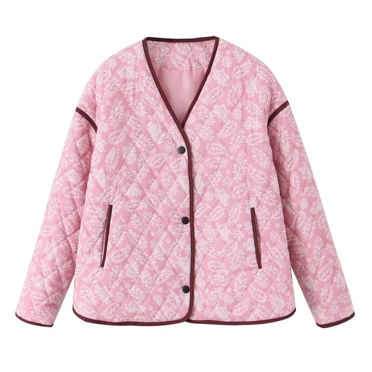 Pink Printed Cotton Coat