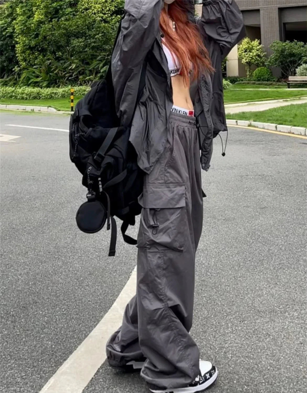 Y2K Gothic Parachute Dark Pant