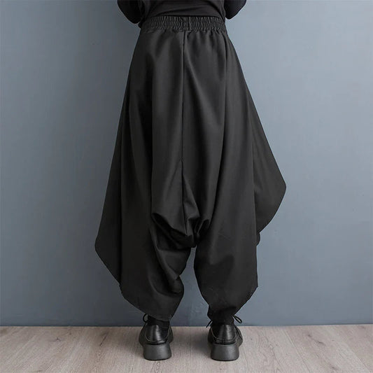 Tall Waist Gothic Broad Leg Pant black / One Size