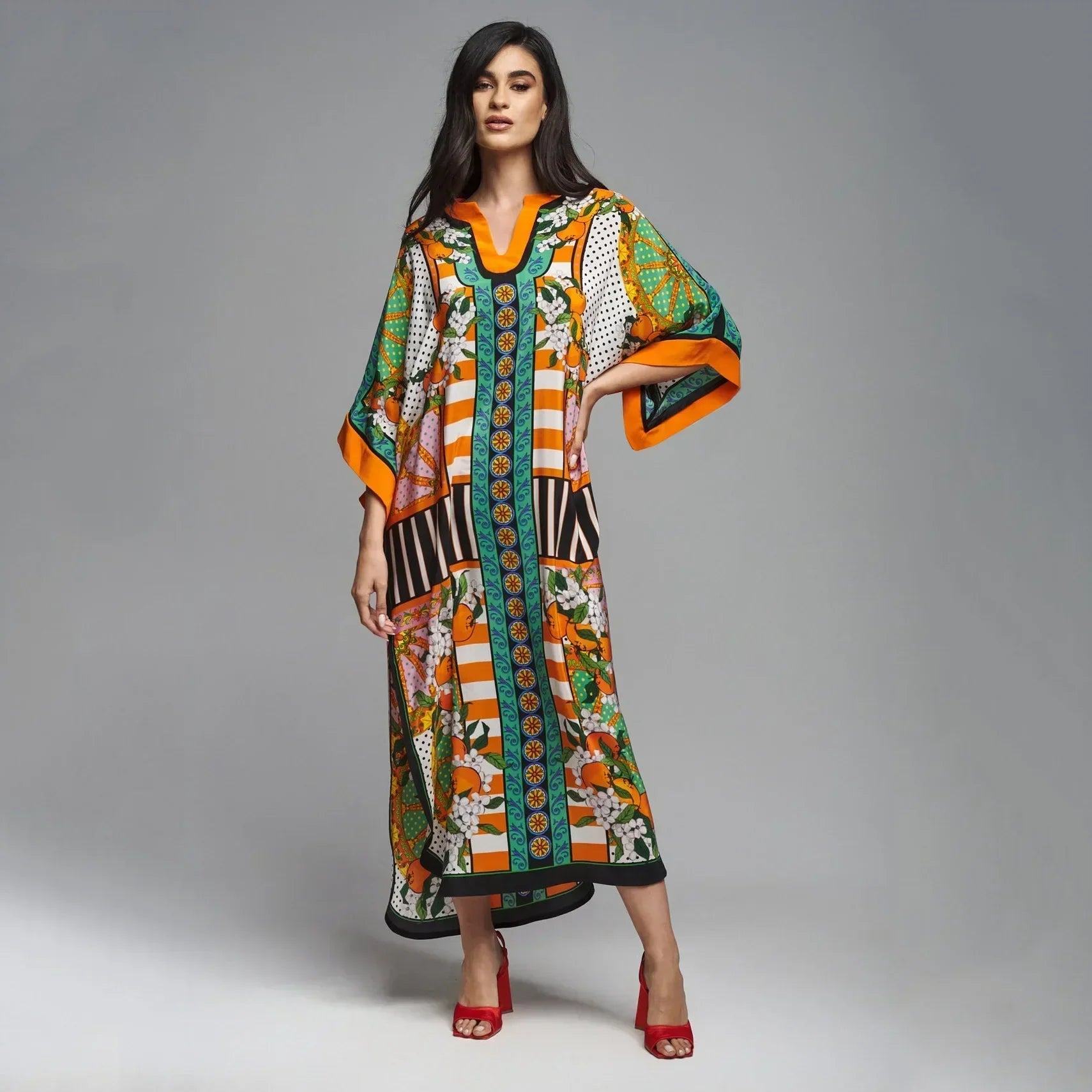 Boho Floral Print Beach Cover Up