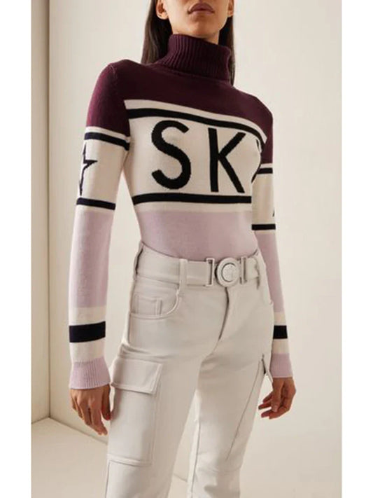 High Neck Geometric Sleeves Pullover