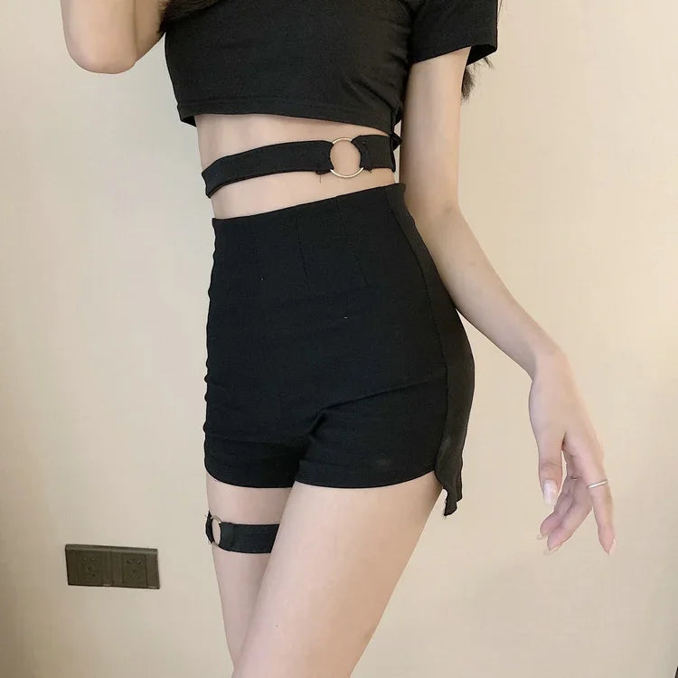 Plaid Irregular High Waist Skirt black1 / S
