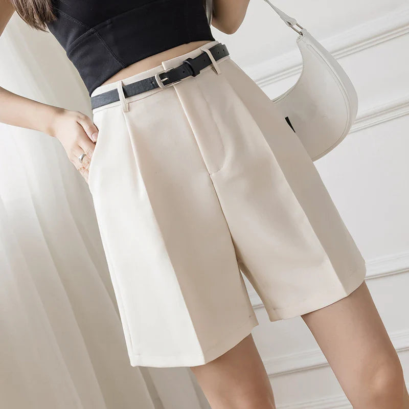 Women's Suit Shorts Spring 2024 New High Waist Straight Loose Trousers Shorts