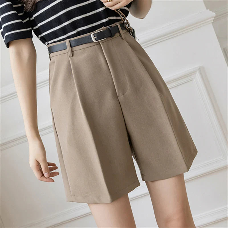 Women's Suit Shorts Spring 2024 New High Waist Straight Loose Trousers Shorts