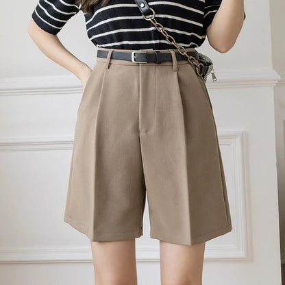 Women's Suit Shorts Spring 2024 New High Waist Straight Loose Trousers Shorts