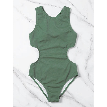 FashionSierra - 2024 Sexy Plain Backless Push-Up Basic Swimsuits