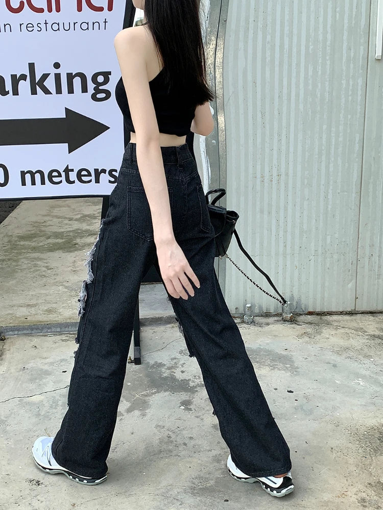 Tattered Medieval Straight Denim Pant