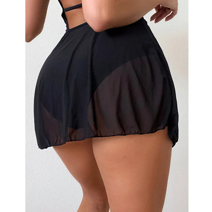 Sheer Beach Transparent Solid Wrap Bathing Skirts Cover Up Bikini Sets
