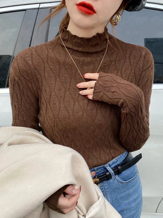 FashionSierra - Cashmere Turtleneck Autumn Winter Warm Pullover Slim Knitted Female Solid Jumper Sweater