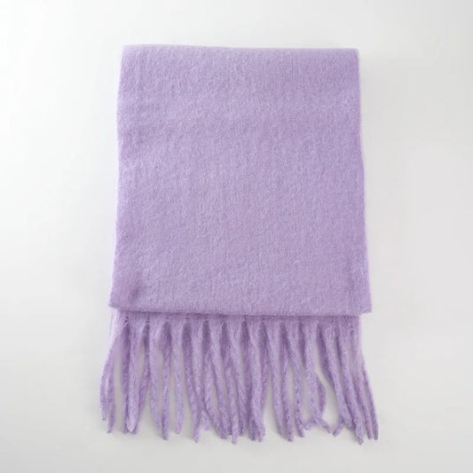 Cashmere Scarves for Women - Thick and Warm Muffler with Tassel Detail