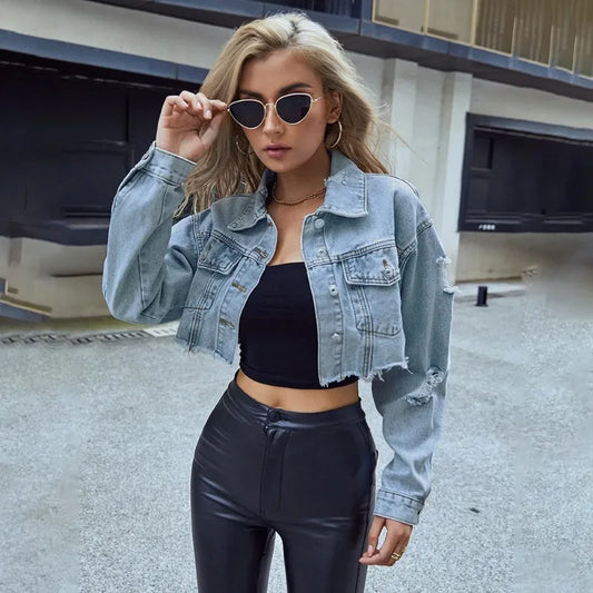 Stylish Crop Bomber Jacket Jacket