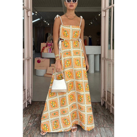 Drawstring Lace up Casual Dress Loose Vacation Dress