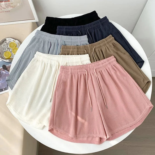 FashionSierra - Solid Drawstring Streetwear Elasticity High Waist Casual Patchwork Fashion Shorts