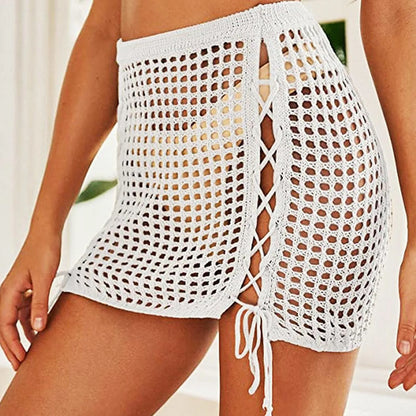 FashionSierra - Beach Overskirt Crochet Cover Ups Tie Up Bust Skirt Women Cover-Up Bikini Sets