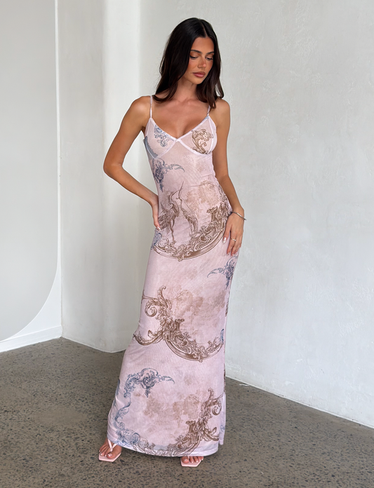 JULIANNA DRESS - MULTI : COLLAGE : CRANES