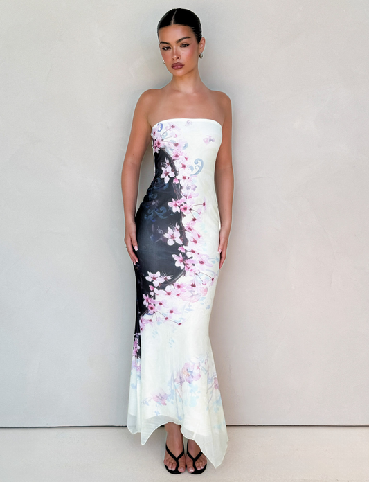LILLIAN MAXI DRESS - MULTI : FLORAL : CHERRY BLOSSUM