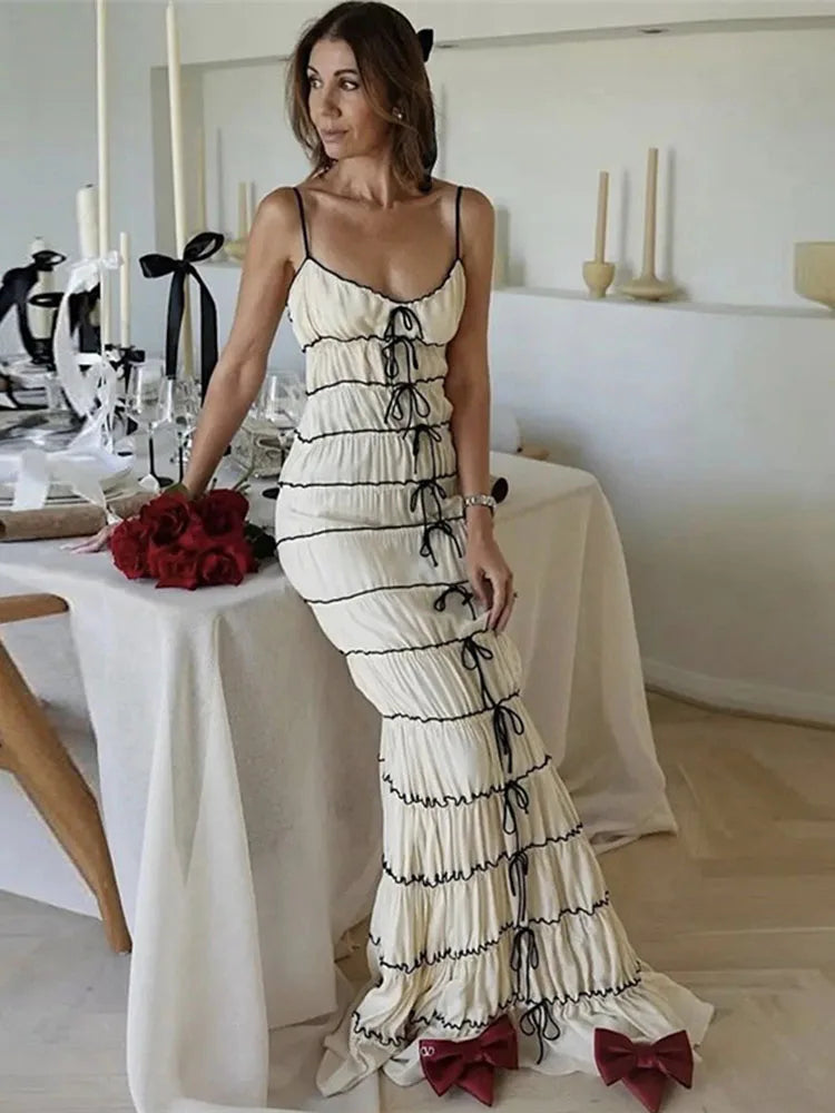 FashionSierra - Knit Backless Maxi V-Neck High Waist Sleeveless Party Knitwear Sexy Casual Dress