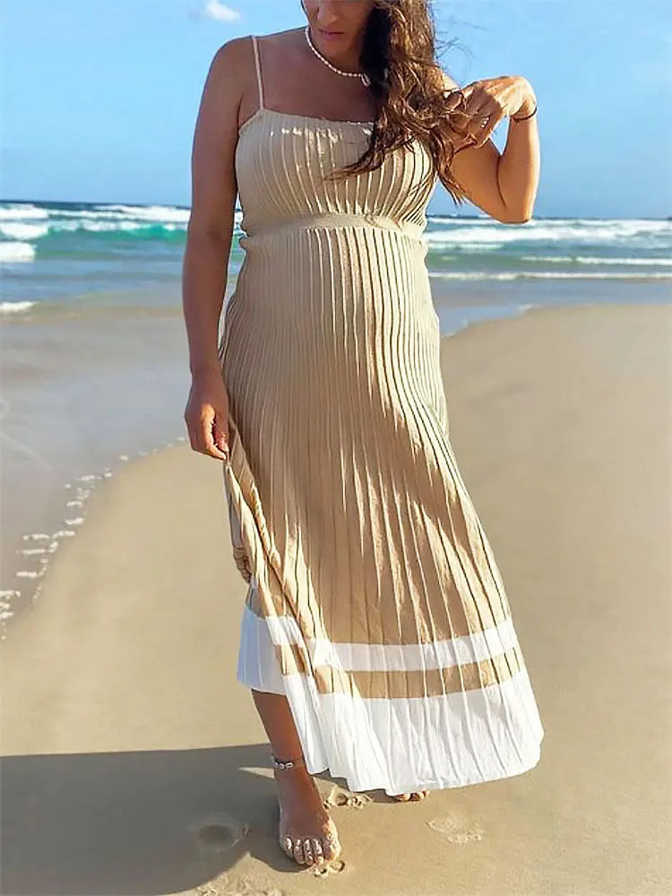 FashionSierra - Chiffon Off-Shoulder Female Maxi Sexy Patchwork Holiday Casual Dress