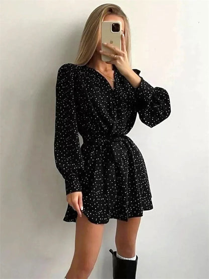 FashionSierra - 2024 High Waist Mini Fashion Bandage Printed Casual Dress