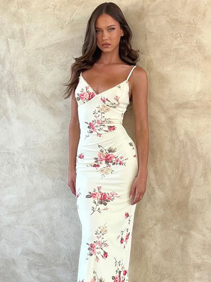 FashionSierra - Halter Female Backless Summer V-Neck Maxi Elegant Fashion Sleeveless Party Casual Dress