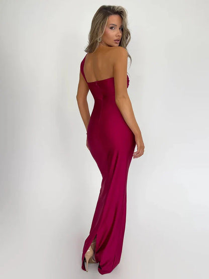 One Shoulder Bodycon Strapless Long Backless Sexy Spring Summer Maxi Dress