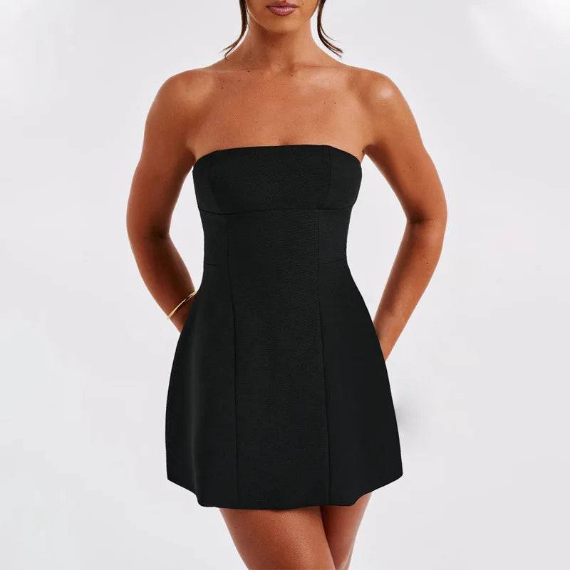 Slash Neck Bodycon Spring Summer Backless Nightclub Sexy Party Mini Dress