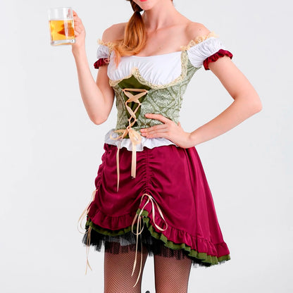 FashionSierra - Traditional Oktoberfest Dirndl German Austrian Peasant Beer Wench Maid Costume Bavarian Halloween Dress