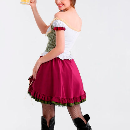 FashionSierra - Traditional Oktoberfest Dirndl German Austrian Peasant Beer Wench Maid Costume Bavarian Halloween Dress