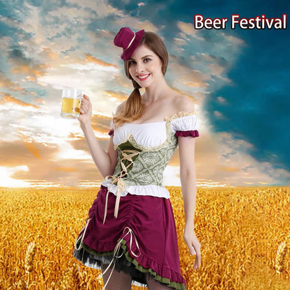 FashionSierra - Traditional Oktoberfest Dirndl German Austrian Peasant Beer Wench Maid Costume Bavarian Halloween Dress