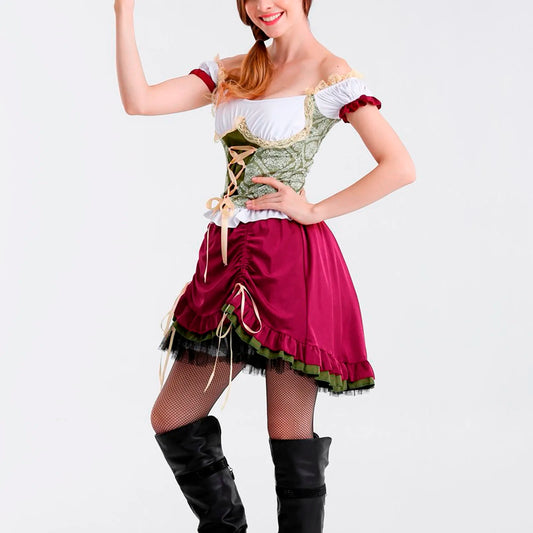 FashionSierra - Traditional Oktoberfest Dirndl German Austrian Peasant Beer Wench Maid Costume Bavarian Halloween Dress