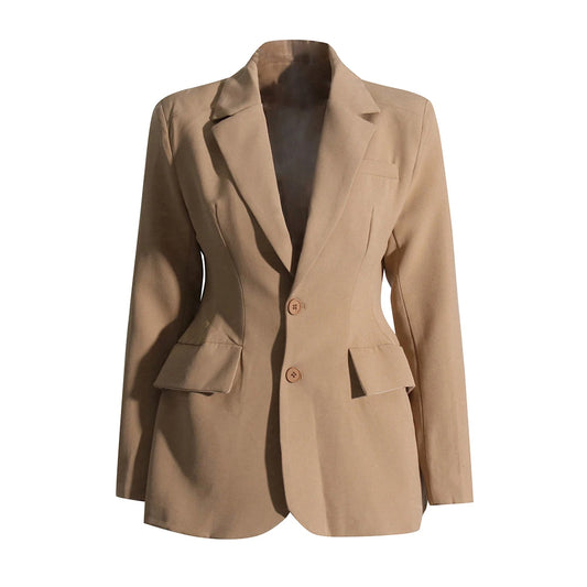 Alluring Single Button Slimming Elegant Blazer