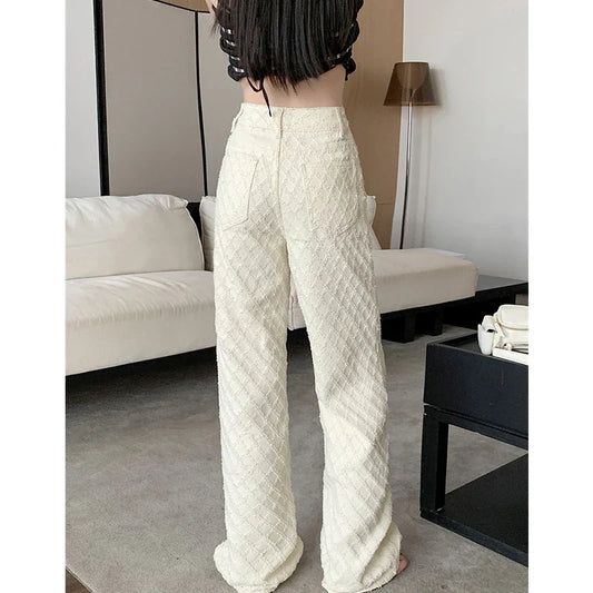 FashionSierra - High Waisted Diamond Checkered Floral Trouser