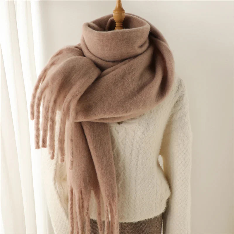 Cashmere Winter Scarf For Women - Solid Thick Soft Pashmina Wrap Camle Scarfs-L