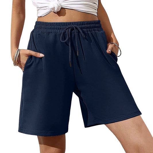 Comfortable Shorts For Women 2024 Summer New European American Loose High Waist Wide Leg Shorts