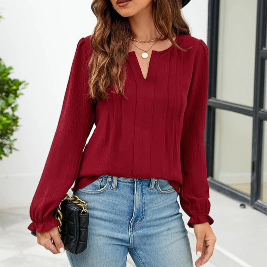 Women Style Blouses Sleeveless Halter Collar Solid Color Blouse