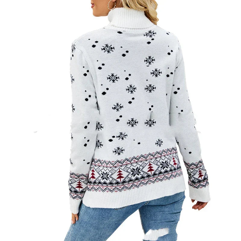Christmas Deer Warm Knitted Long Sleeve Casual Ugly Blouse Sweater Sweaters-L