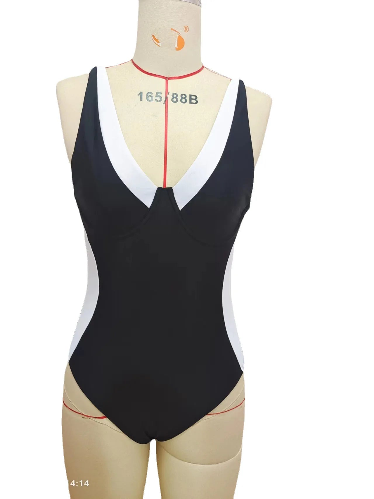 FashionSierra - 2024 European American Multi-color Deep V Basic Swimsuits