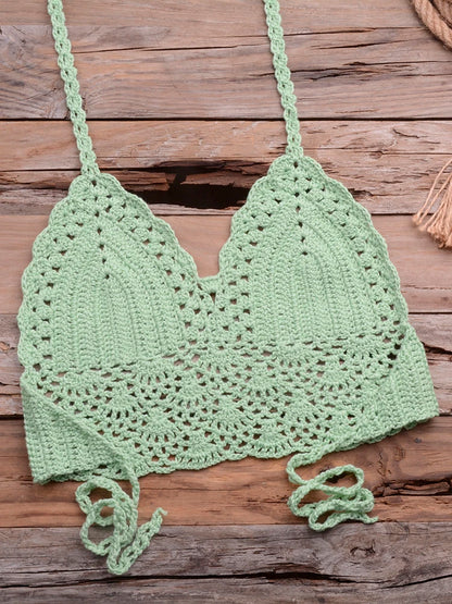 FashionSierra - 2024 Brazilian Knitted Shells Tassel Crochet Basic Swimsuits