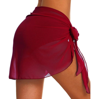 Short Sarongs Sheer Chiffon Scarf Wrap Cover Ups Women Beach Wear Bikini Sets