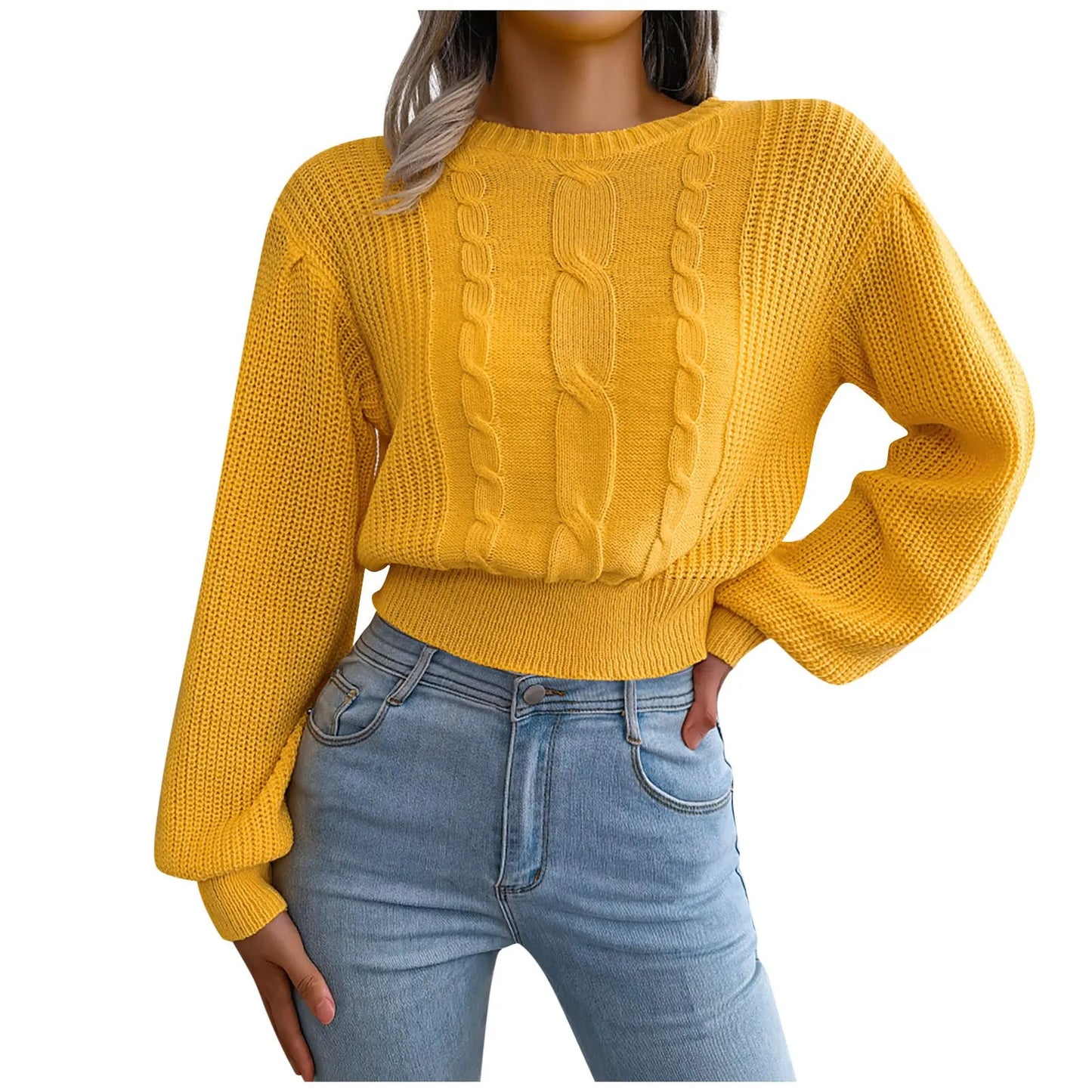 FashionSierra - Sleeve Knitted Plus Size Autumn Winter Women's 2024 Fashion Sweater