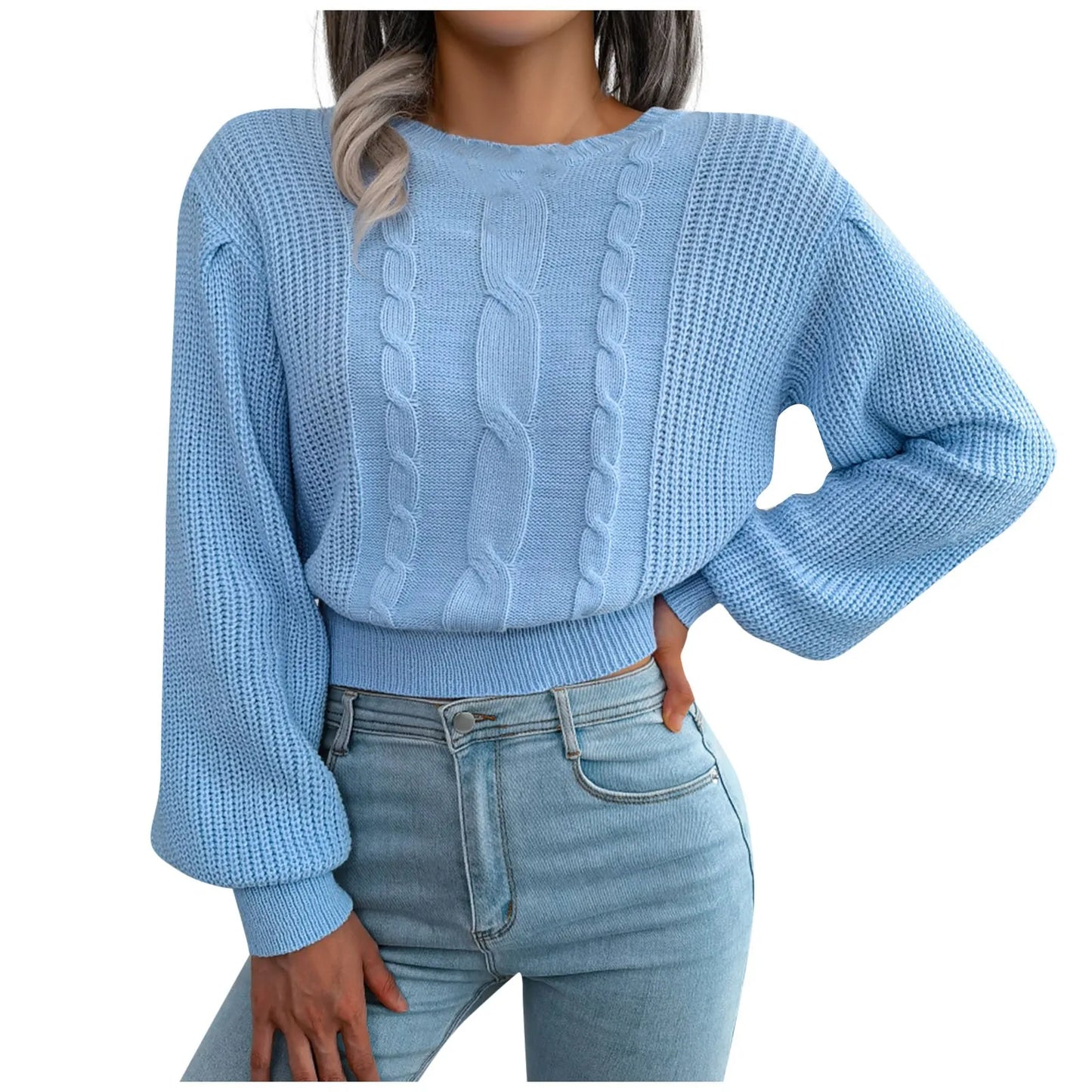 FashionSierra - Sleeve Knitted Plus Size Autumn Winter Women's 2024 Fashion Sweater