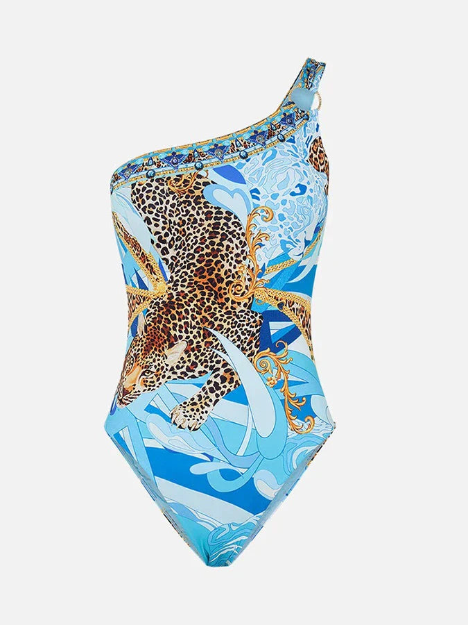 Wave Leopard Print Slim Swimsuit One Piece onepiece-250223
